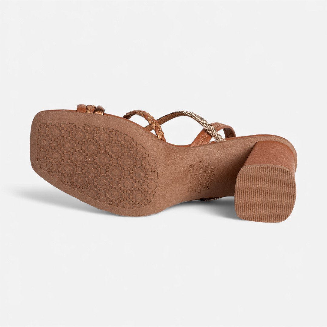 Sandália Dakota de Salto Bloco Caramelo Marrom 4