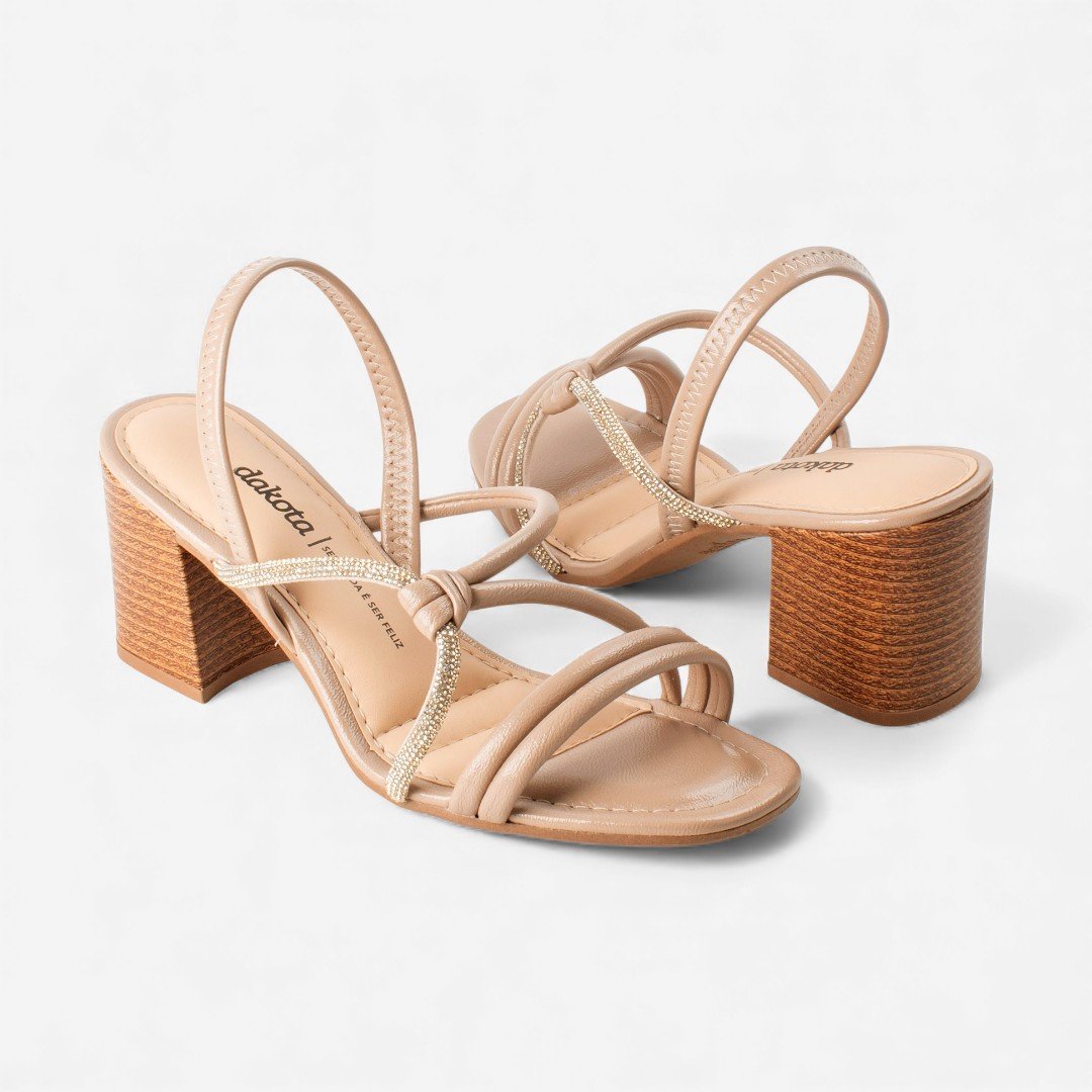 Sandália Dakota De Salto Bloco Marrom Bege 6