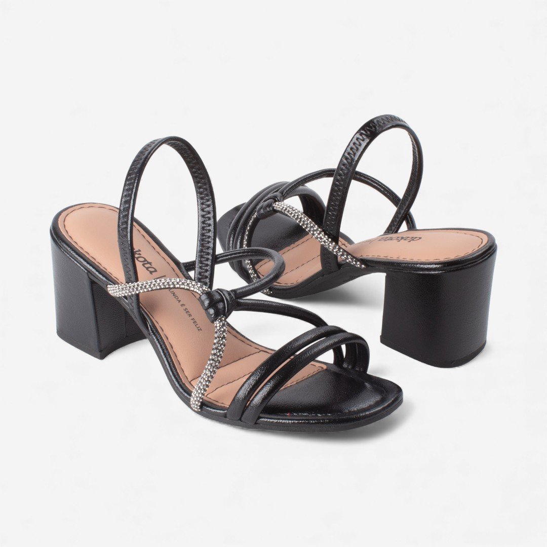 Sandália Dakota De Salto Bloco Preta Preto 8