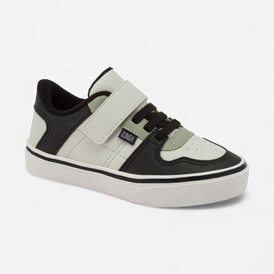 Tênis Klin Casual Freestyle Masculino Infantil Gelo Branco/Preto 2