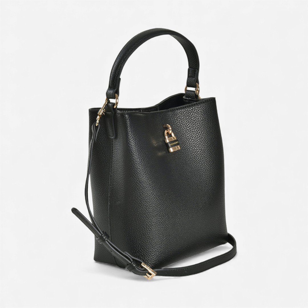 Bolsa Via Marte Bucket Preta Preto 2