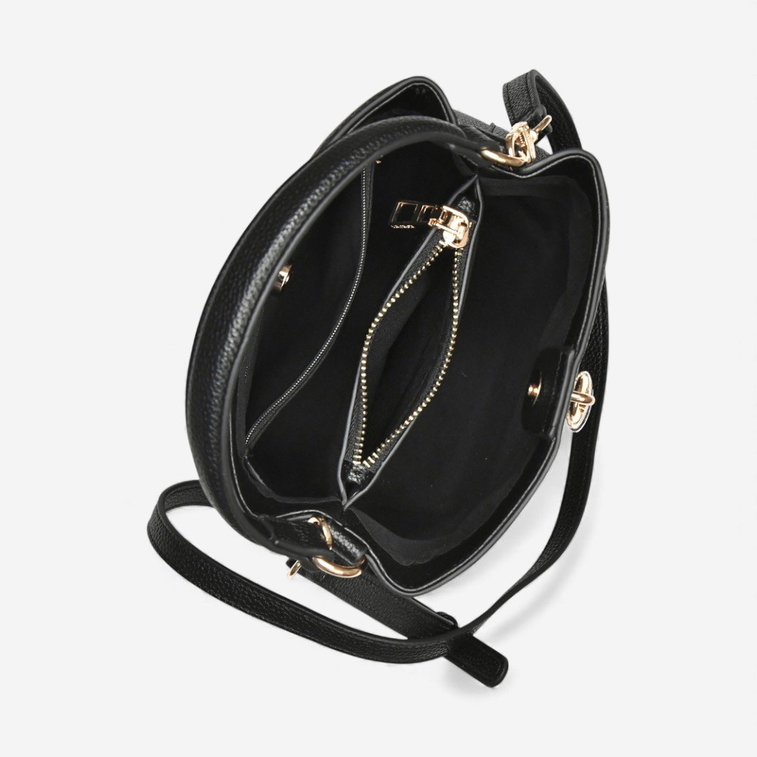 Bolsa Via Marte Bucket Preta Preto 4