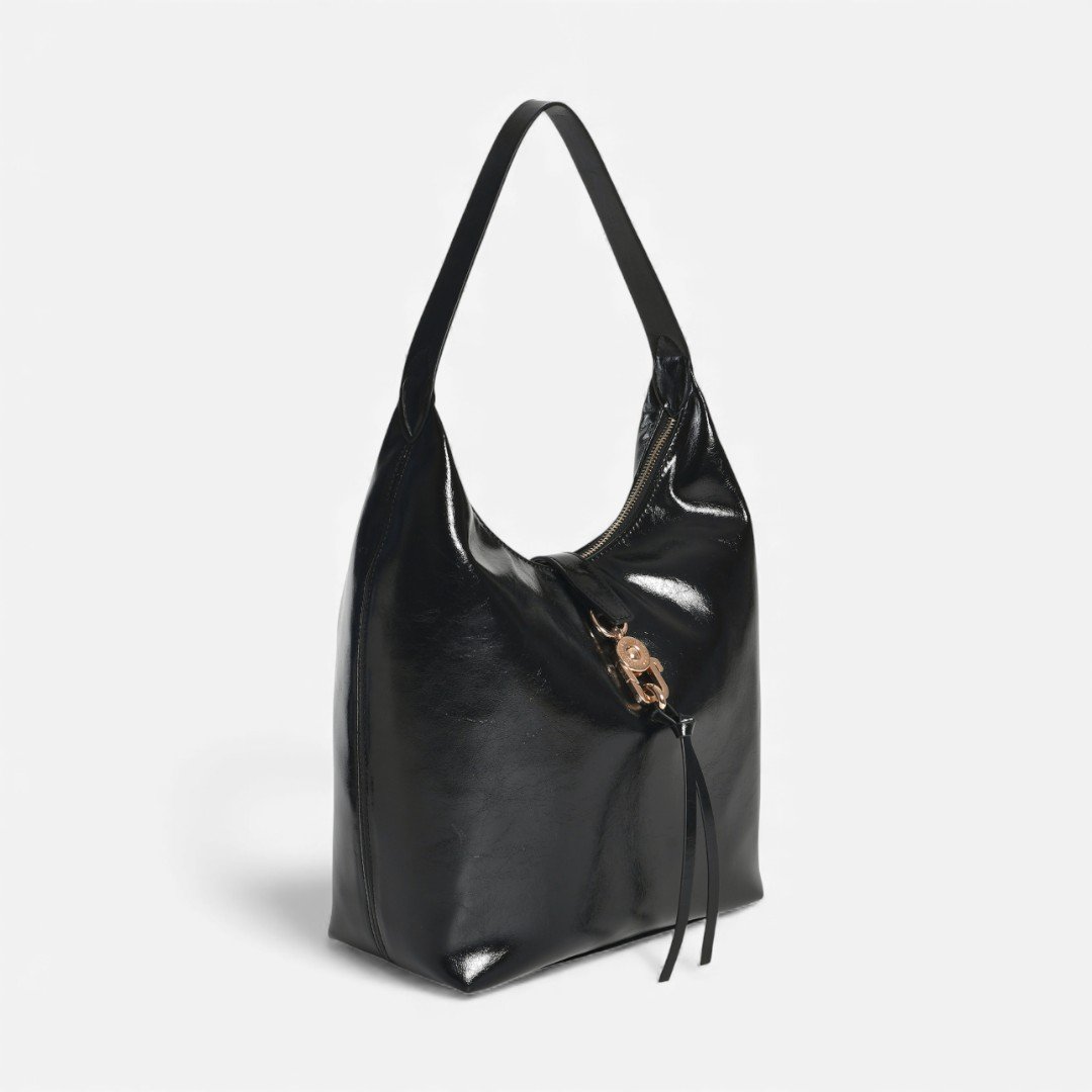 Bolsa Via Marte Hobo Preta Preto 3