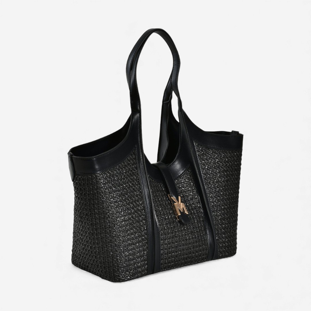 Bolsa Via Marte Tote Grande Preta Preto 2