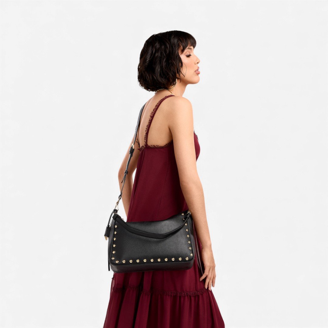 Bolsa Via Marte Hobo Preta Preto 2