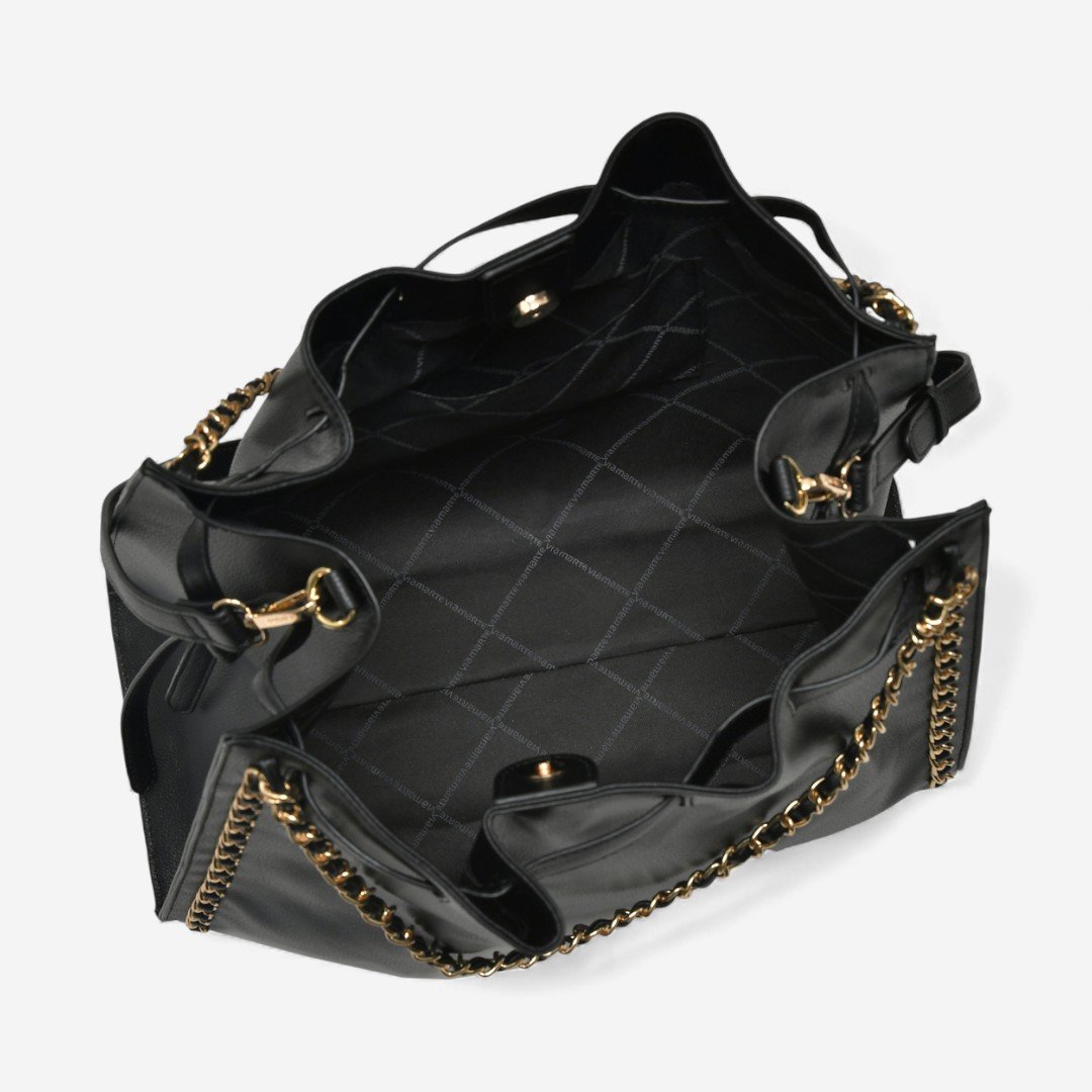 Bolsa Via Marte Hobo Grande Preta Preto 4