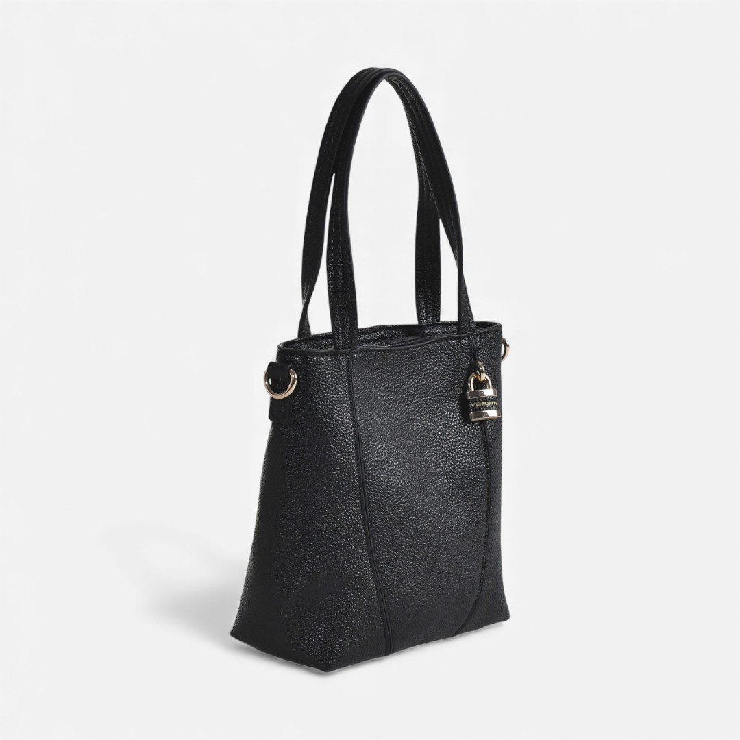 Bolsa Via Marte Bucket Bag Preta Preto 2