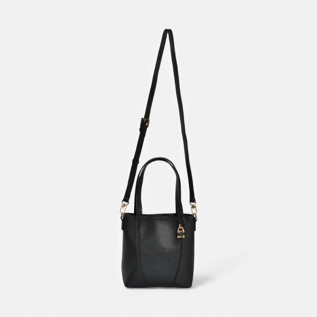 Bolsa Via Marte Bucket Bag Preta Preto 3