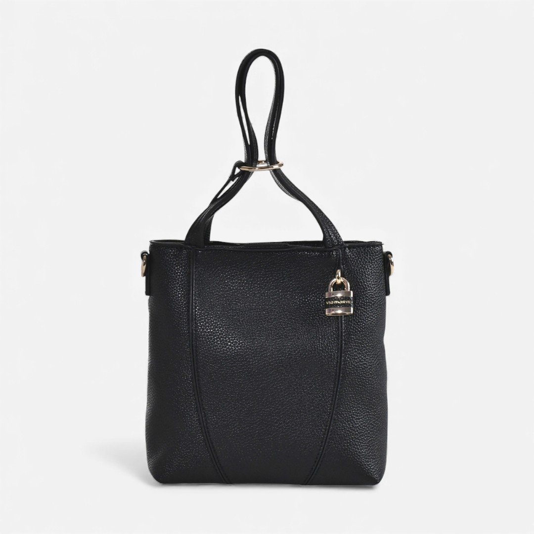Bolsa Via Marte Bucket Bag Preta Preto 5