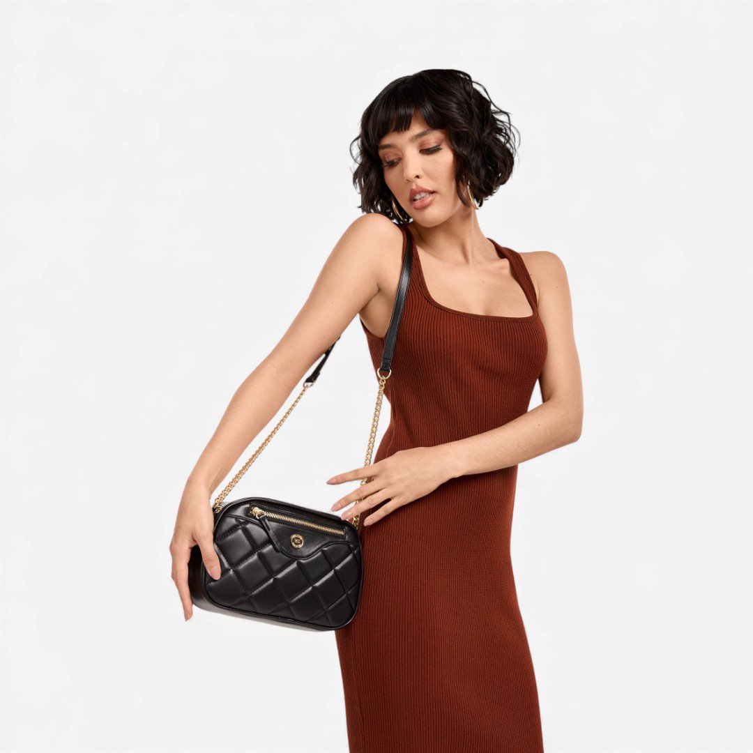 Bolsa Via Marte Crossbody Preta Preto 5