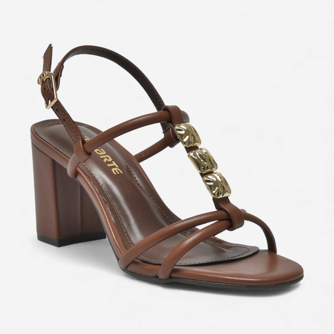 Sandália Via Marte Salto Bloco Marrom Marrom 4