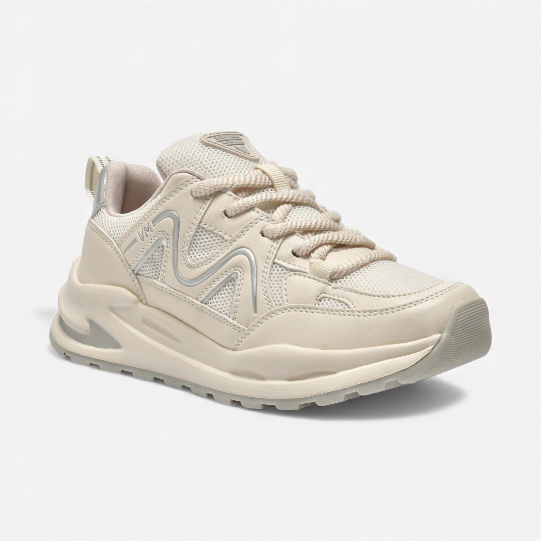Tênis Via Marte Casual Esportivo Off White Marfim/Prata 4