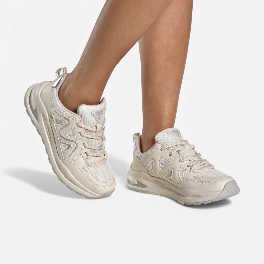 Tênis Via Marte Casual Esportivo Off White Marfim/Prata 2
