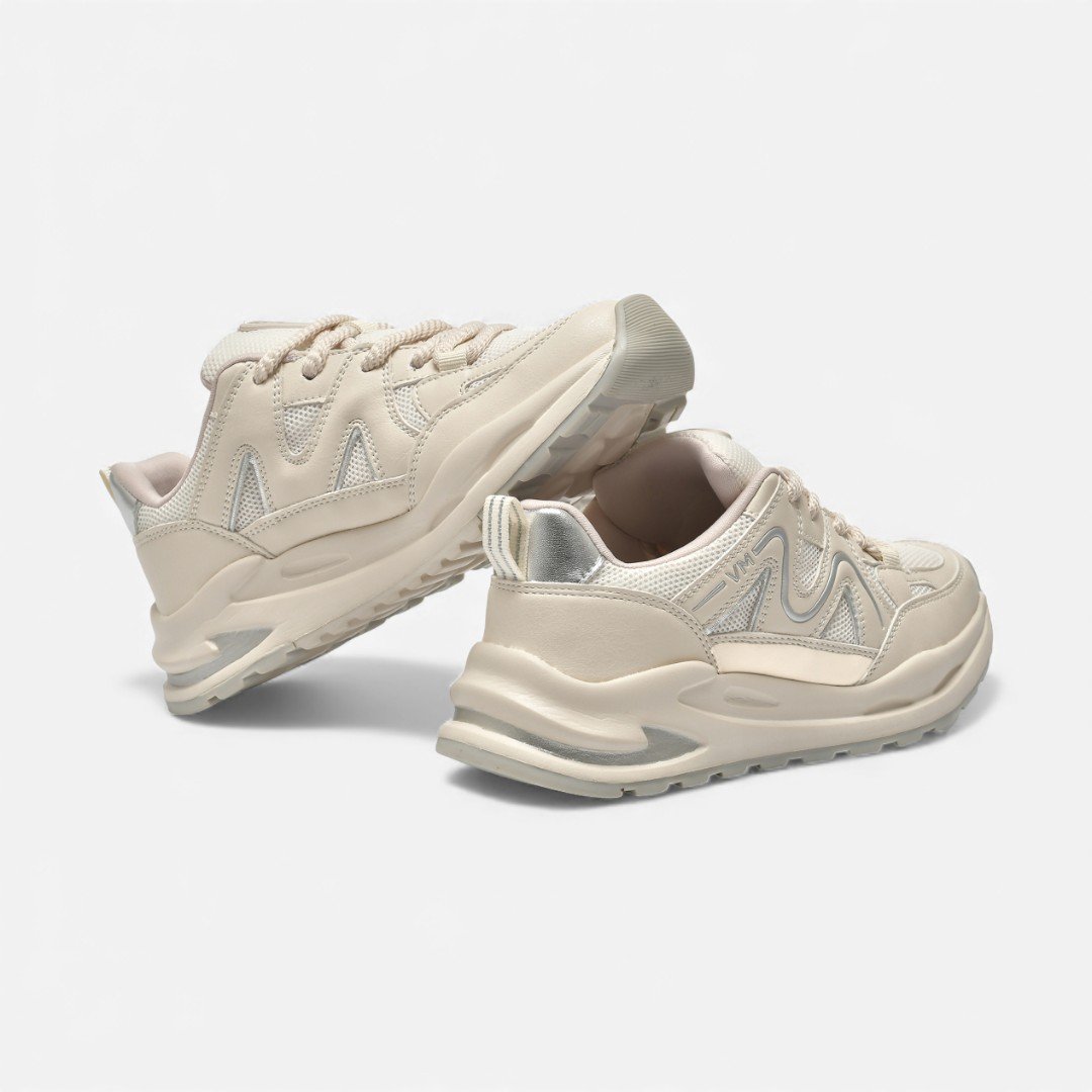 Tênis Via Marte Casual Esportivo Off White Marfim/Prata 3