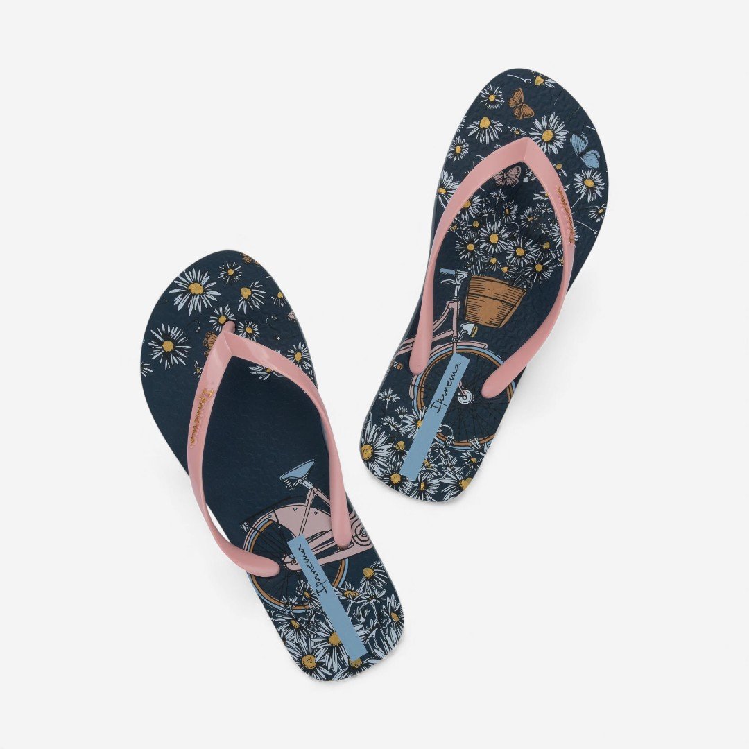 Chinelo de Dedo Azul Mari Bloom Ipanema Azul/Rosa 2
