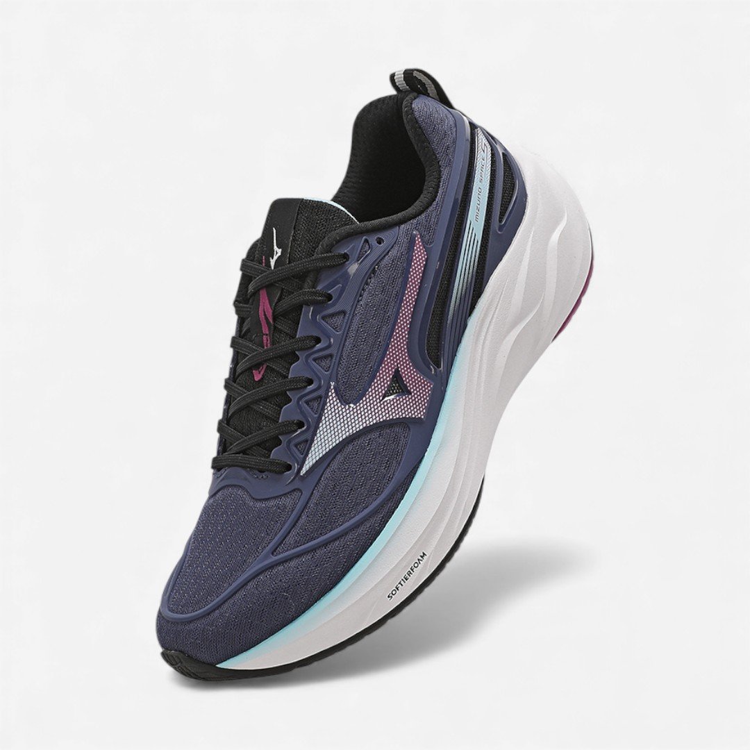 Tênis de Corrida Feminino Mizuno Space 5 Azul Marinho Roxo 2