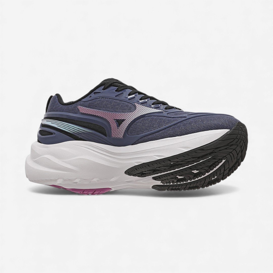 Tênis de Corrida Feminino Mizuno Space 5 Azul Marinho Roxo 7