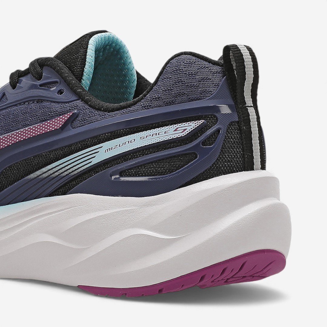 Tênis de Corrida Feminino Mizuno Space 5 Azul Marinho Roxo 8