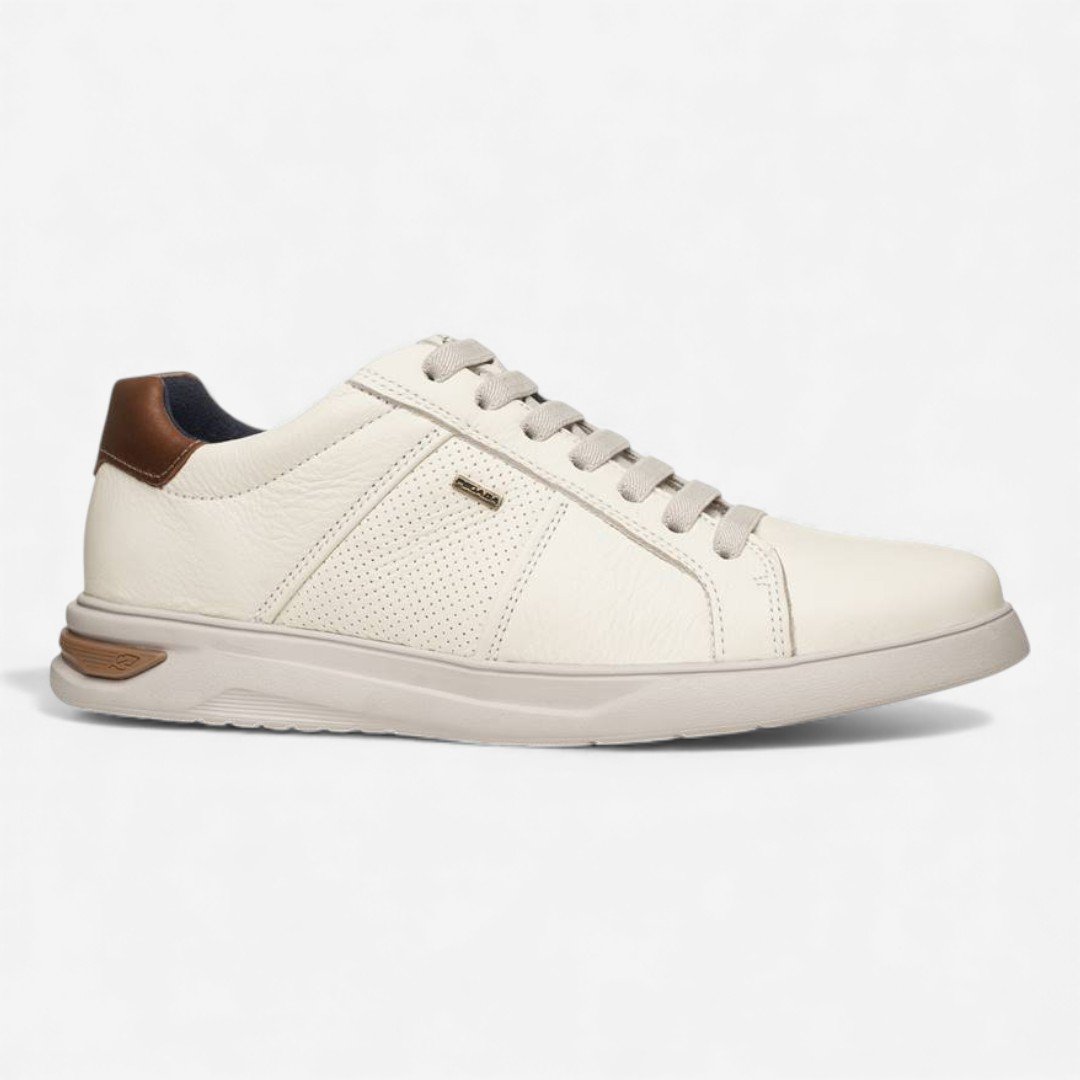 Tênis Casual Pegada Masculino Em Couro Off White Branco 2