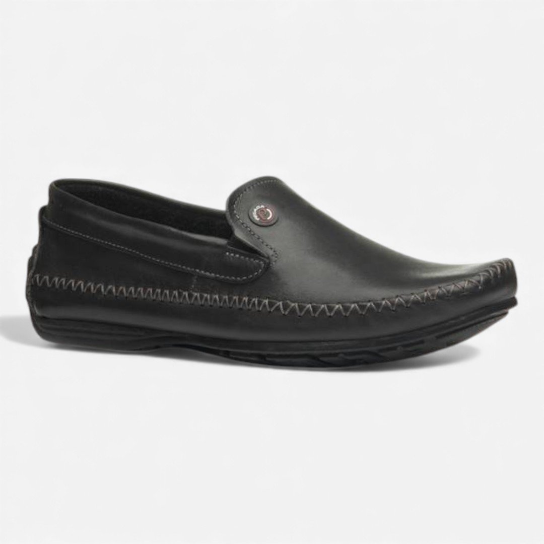Sapato Mocassim Pegada Couro Preto