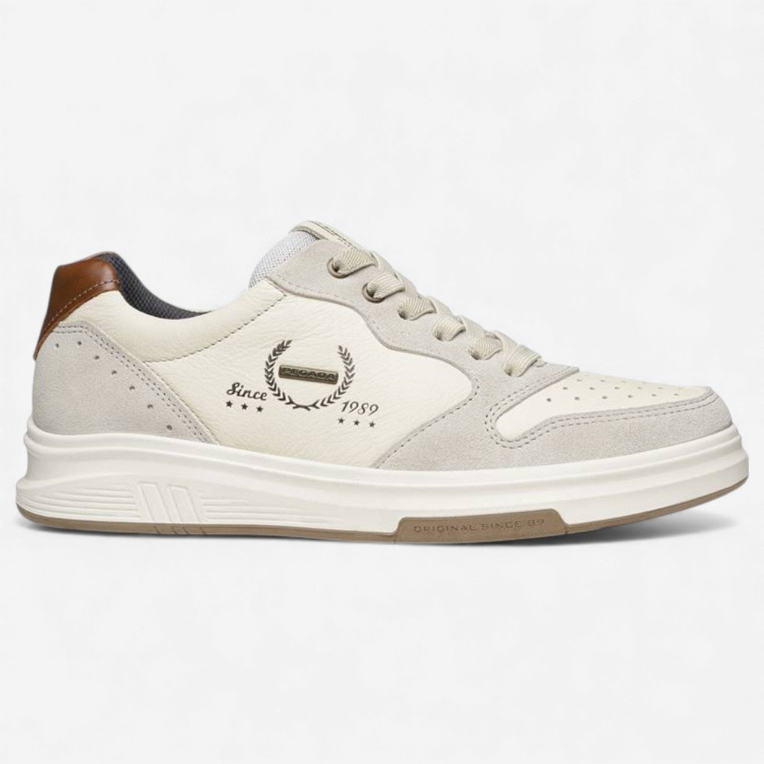 Tênis Casual Pegada Masculino Em Couro Off White Branco 2