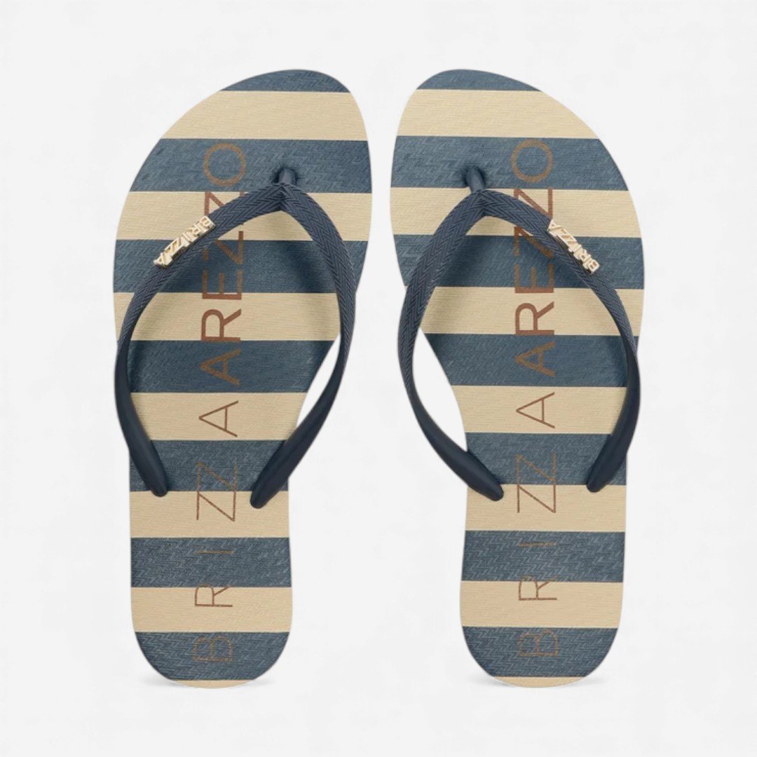 Chinelo De Dedo Brizza Listrado Essential Azul