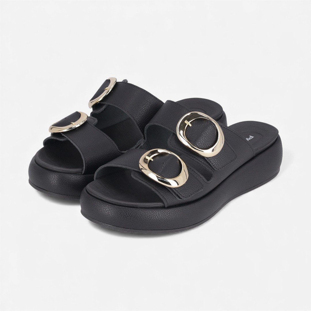 Tamanco Piccadilly Flatform Preto Preto 2
