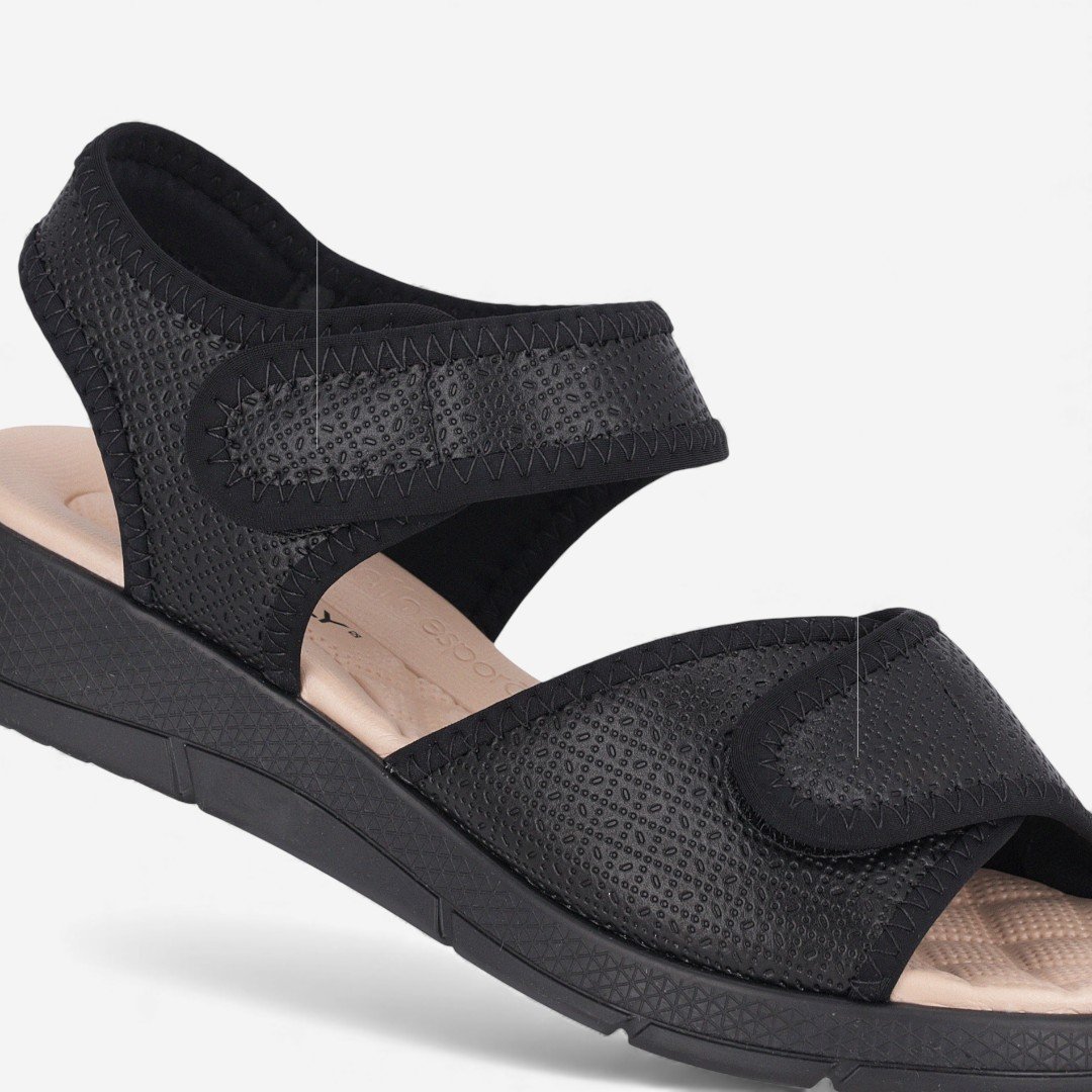 Sandália Papete Piccadilly para Esporão Preta Preto 3