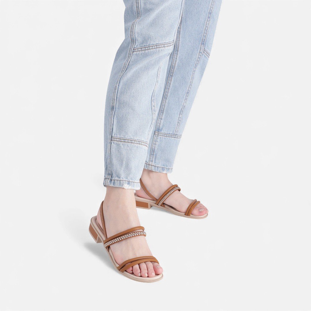 Sandália Piccadilly Salto Baixo Marrom Marrom 4