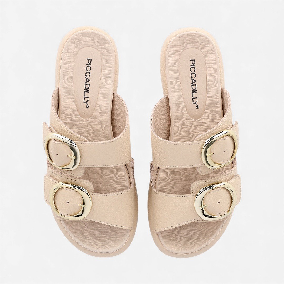 Tamanco Piccadilly Flatform Bege Bege 3