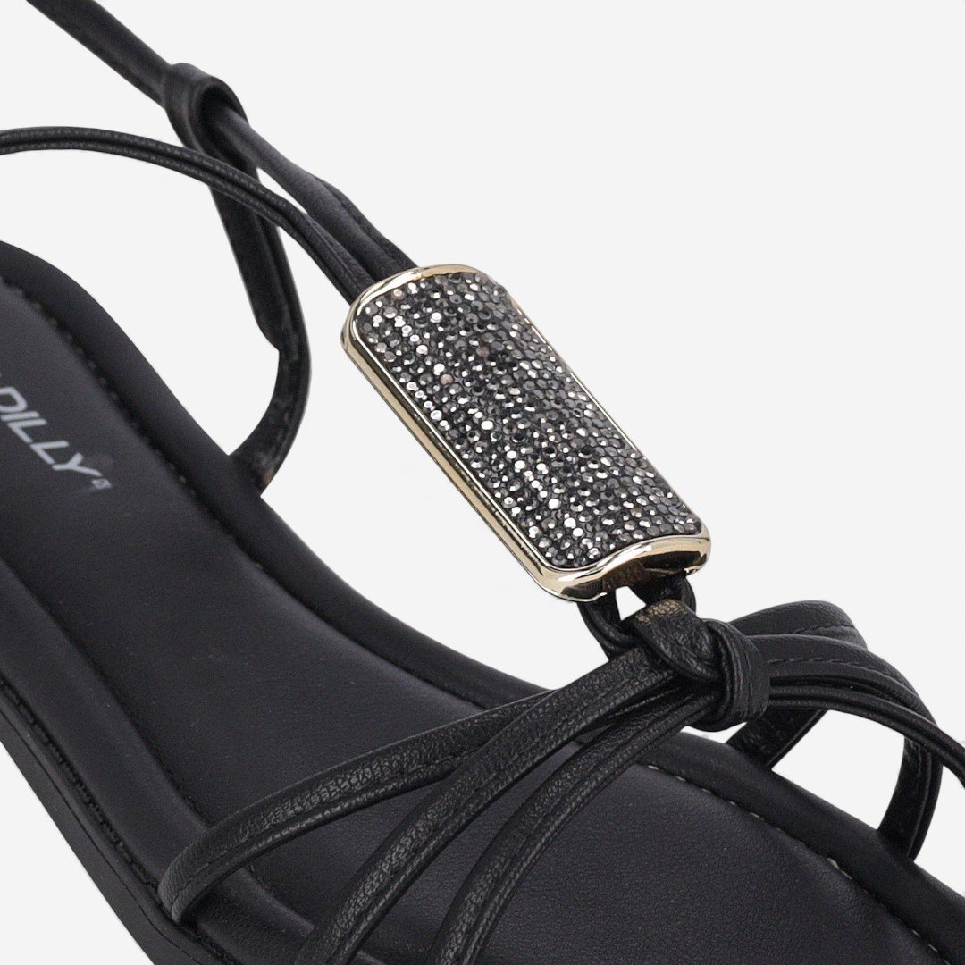 Sandália Rasteira Piccaddilly Preta Preto 3