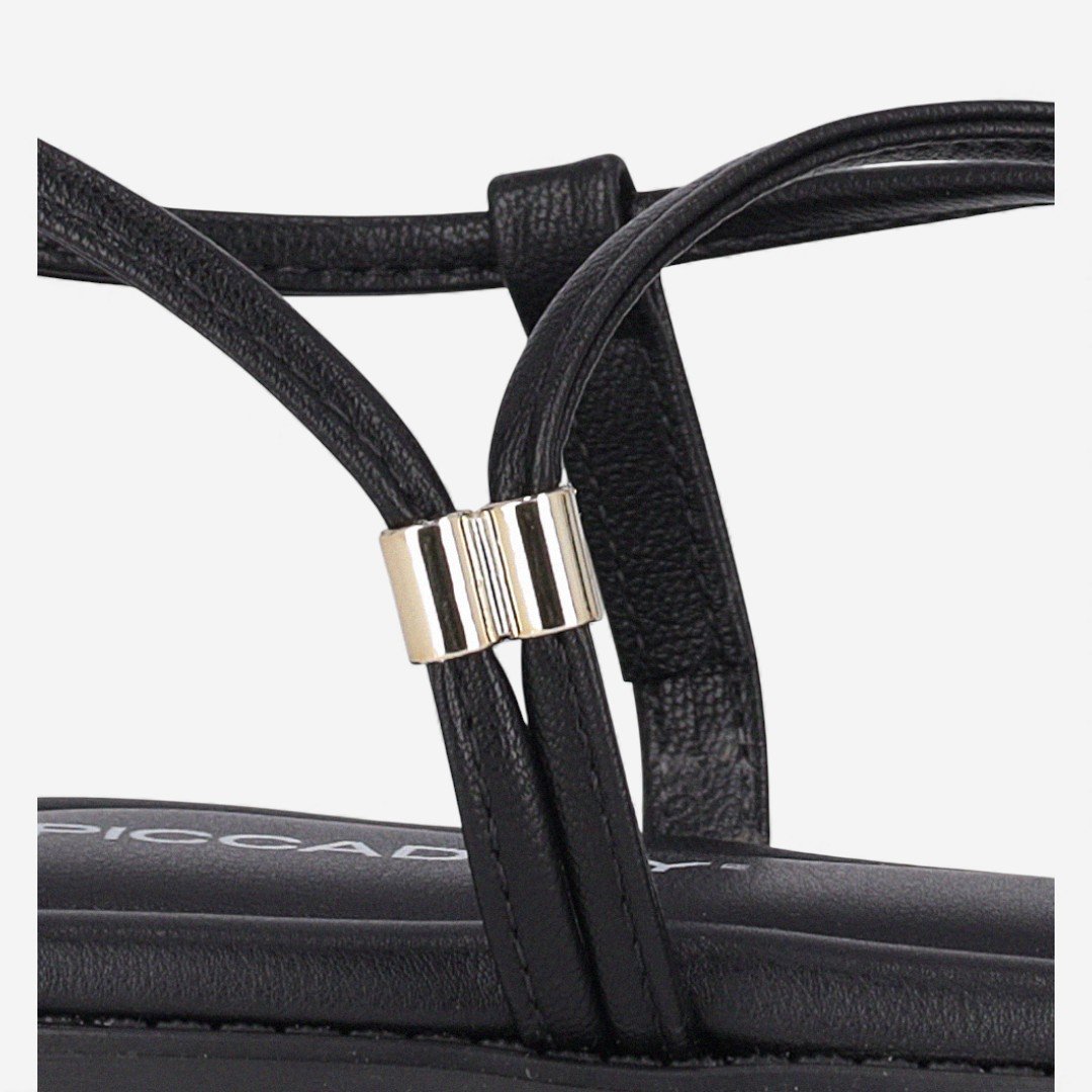 Sandália Rasteira Piccaddilly Preta Preto 4