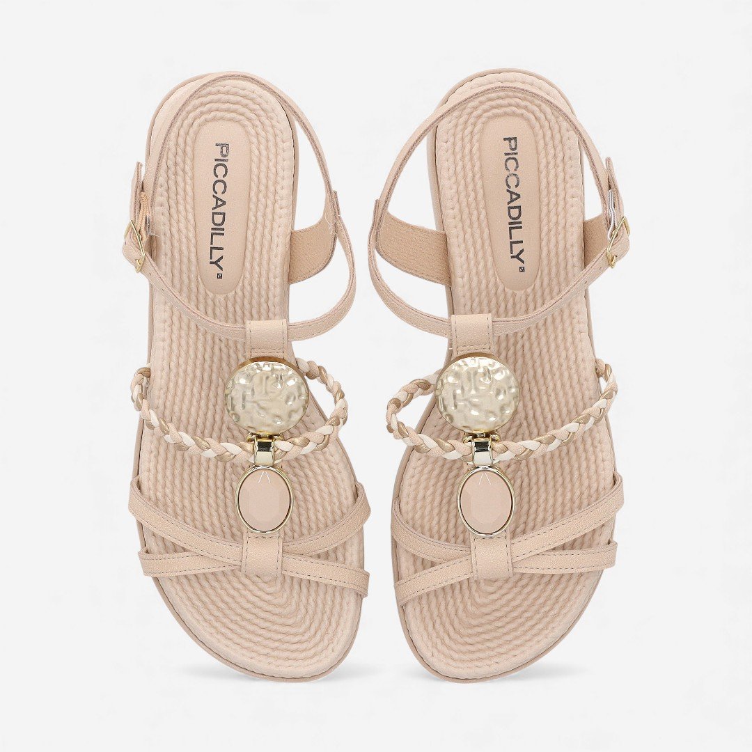 Sandália Rasteira Piccadilly Off White Off White 3