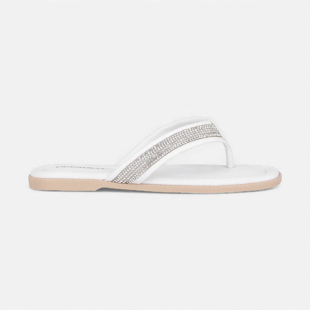 Chinelo Piccadilly Com Strass Branco