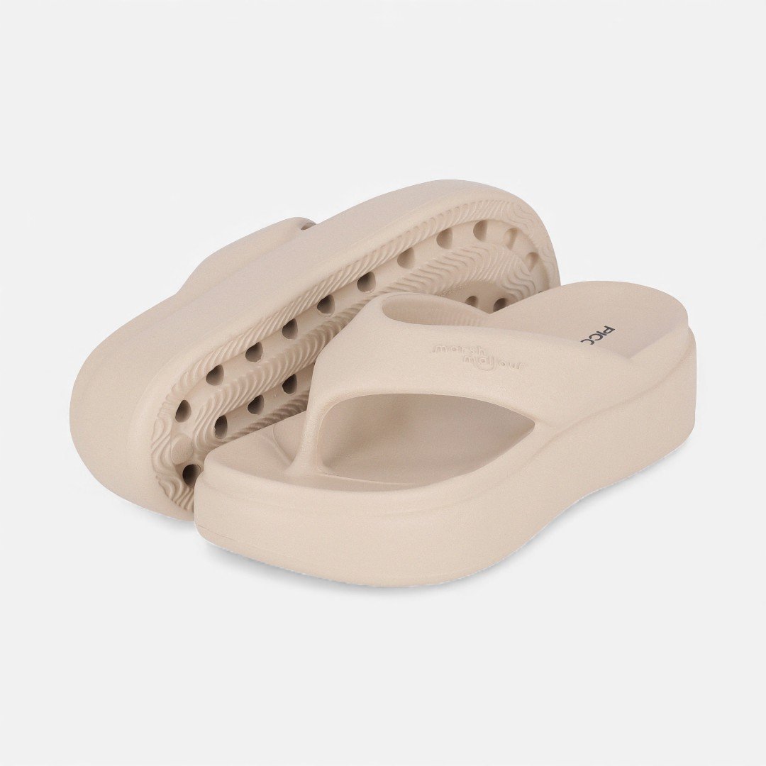 Tamanco Piccadilly Flatform Marshmallow Bege Bege 4