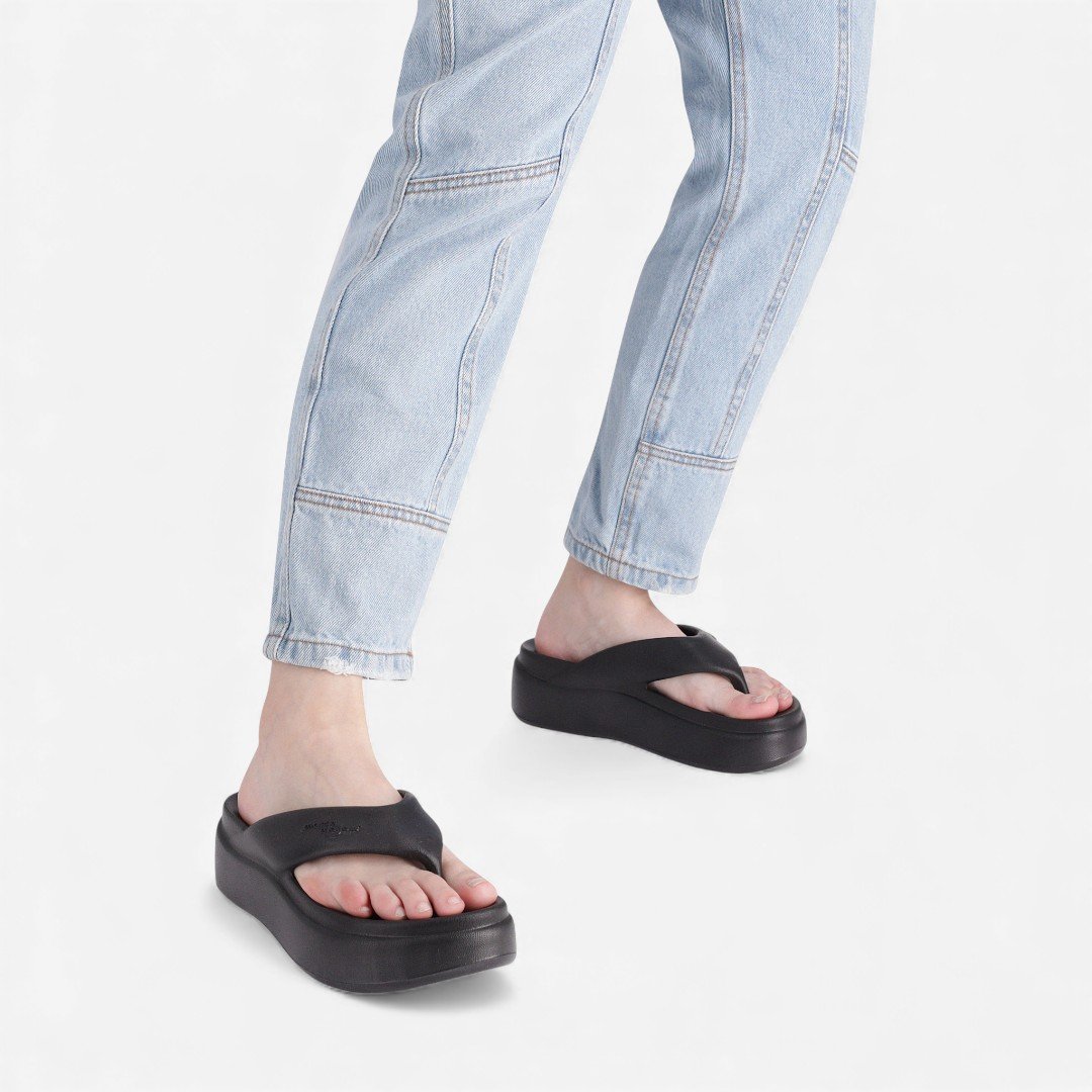 Tamanco Piccadilly Flatform Marshmallow Preto Preto 2