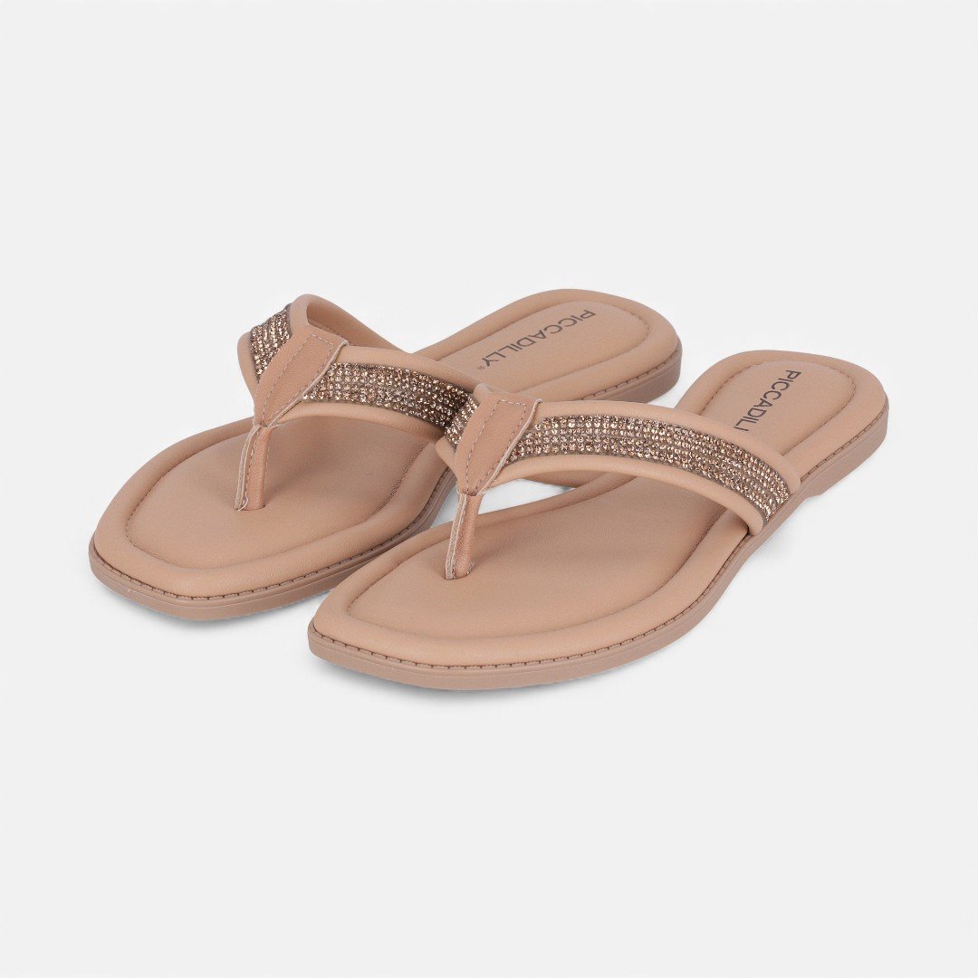 Chinelo Piccadilly Com Strass Nude Nude 2