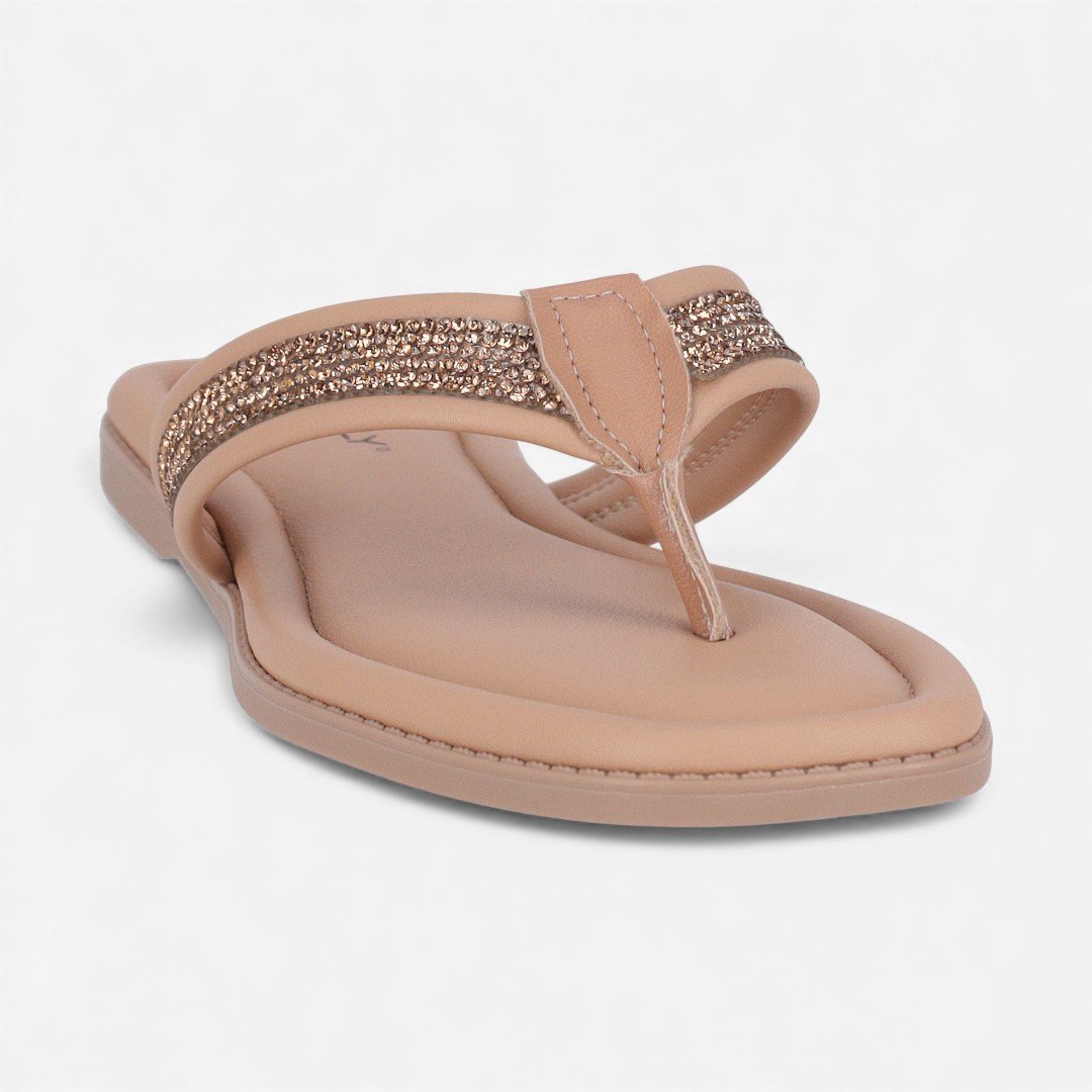 Chinelo Piccadilly Com Strass Nude Nude 4