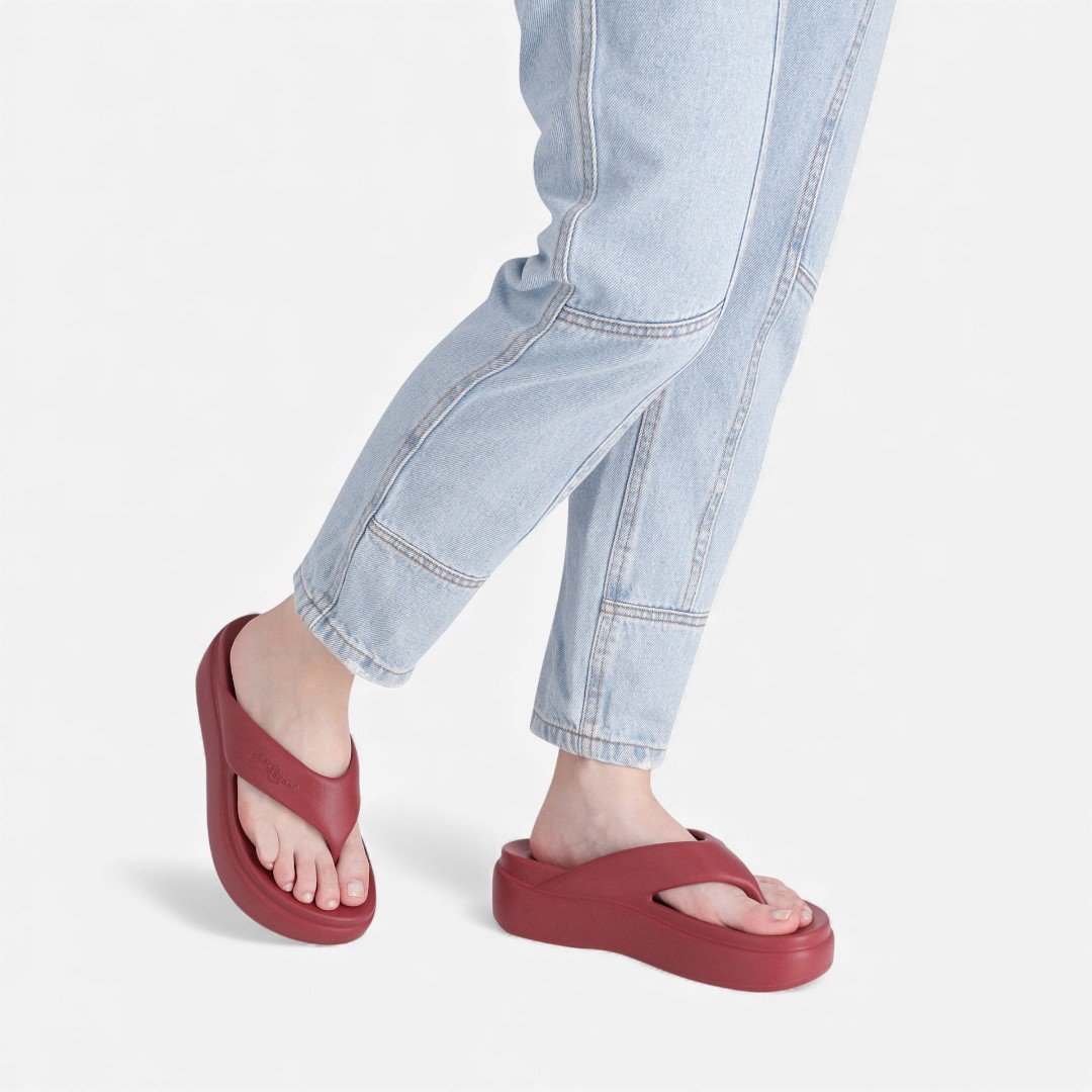 Tamanco Piccadilly Flatform Marshmallow Vinho Vermelho 2