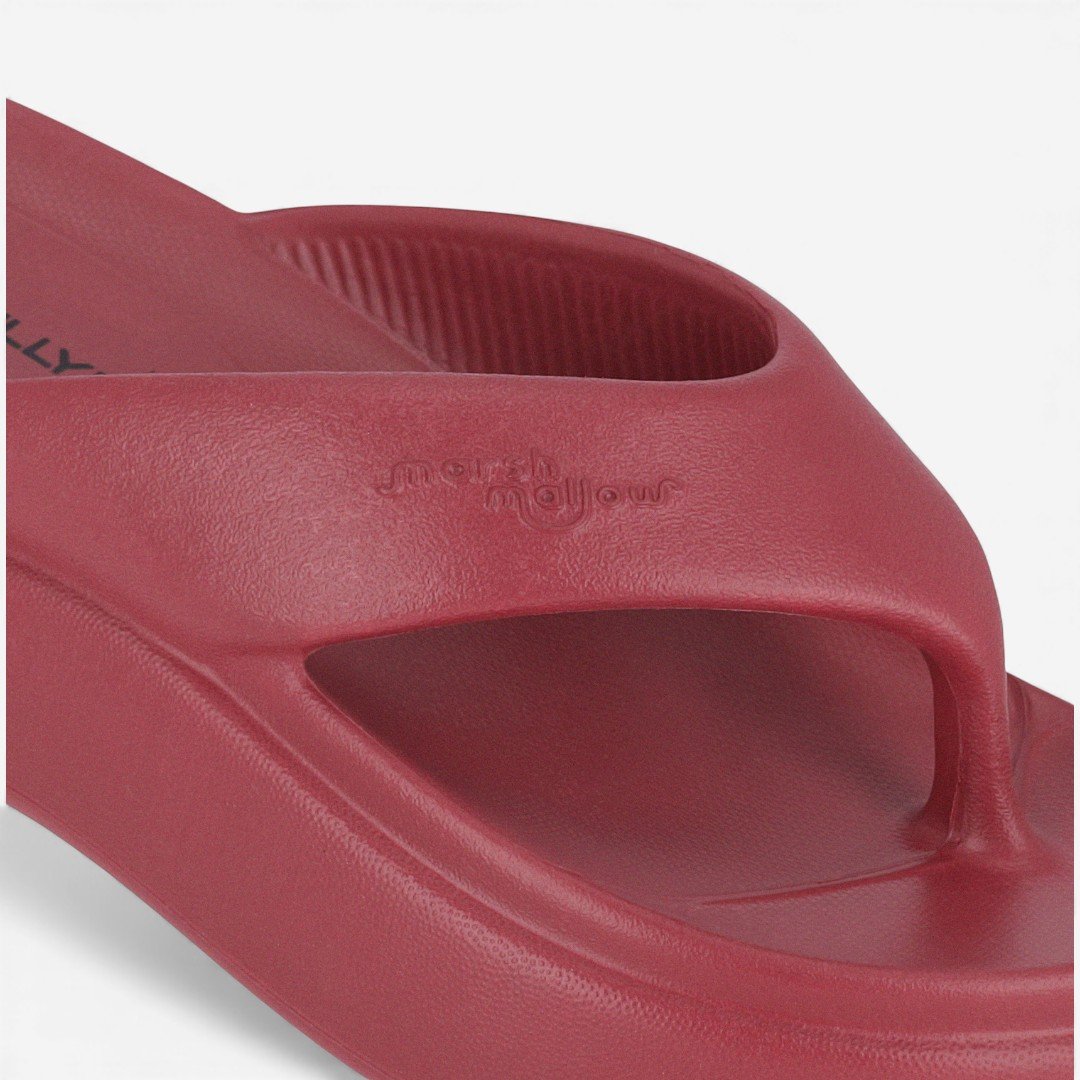 Tamanco Piccadilly Flatform Marshmallow Vinho Vermelho 3