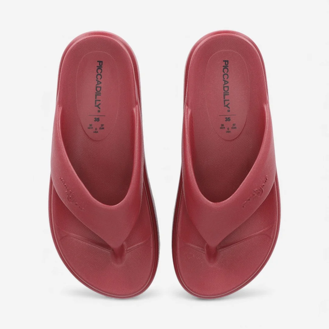 Tamanco Piccadilly Flatform Marshmallow Vinho Vermelho 5