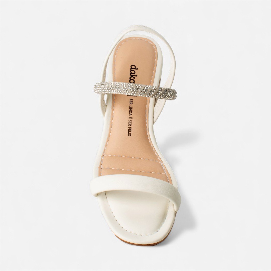 Sandália Dakota De Salto Bloco Off White Branco 4