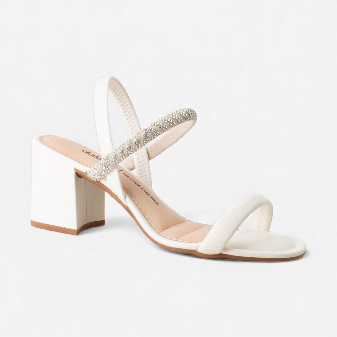 Sandália Dakota De Salto Bloco Off White Branco 7