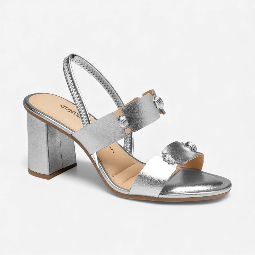 Sandália Dakota De Salto Bloco Prata Prata 2