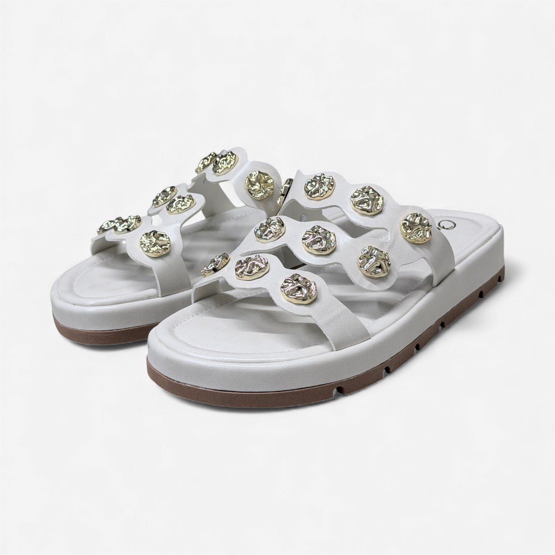 Tamanco Papete Flatform Off White Branco 4