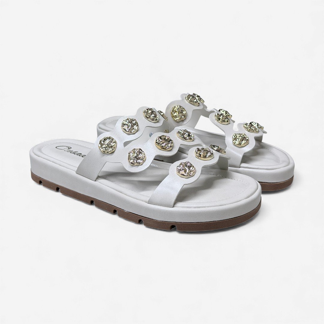 Tamanco Papete Flatform Off White Branco 3