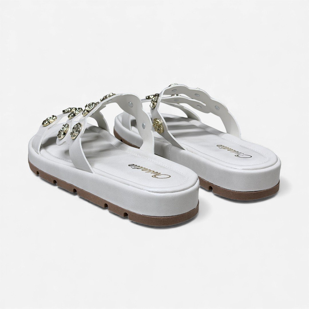 Tamanco Papete Flatform Off White Branco 5