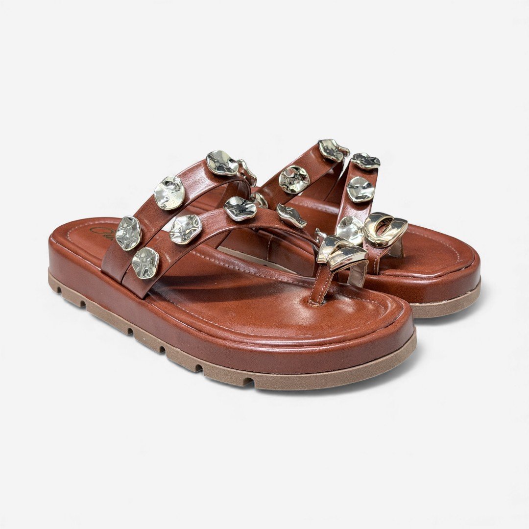 Tamanco Papete Flatform Caramelo Marrom 2