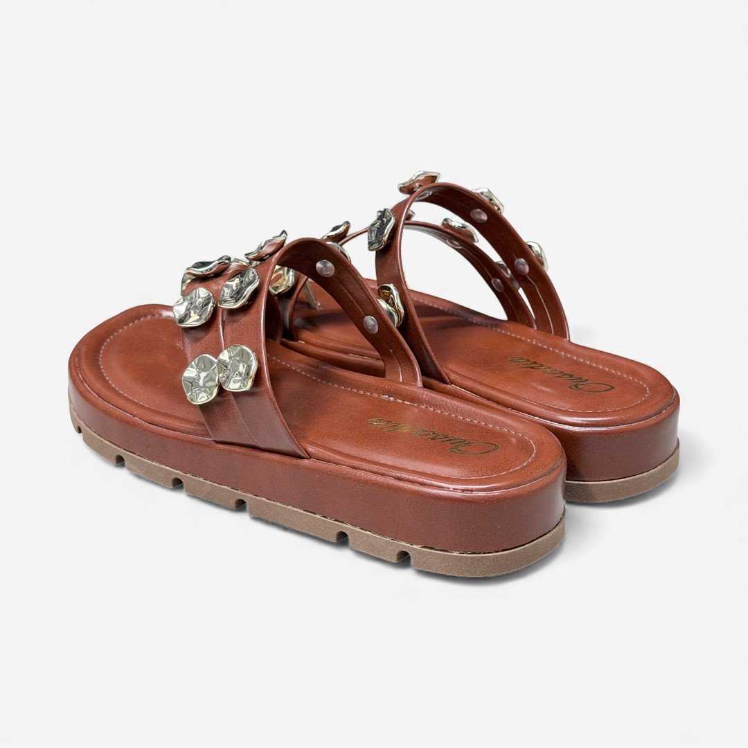 Tamanco Papete Flatform Caramelo Marrom 4