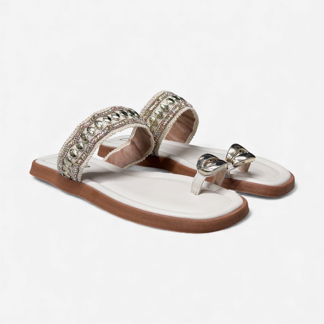 Chinelo Slide Manta Étnica e Pedras Off White Off White 3